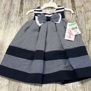 Nwt Bonnie Baby SAILOR WHITE AND NAVY Dress